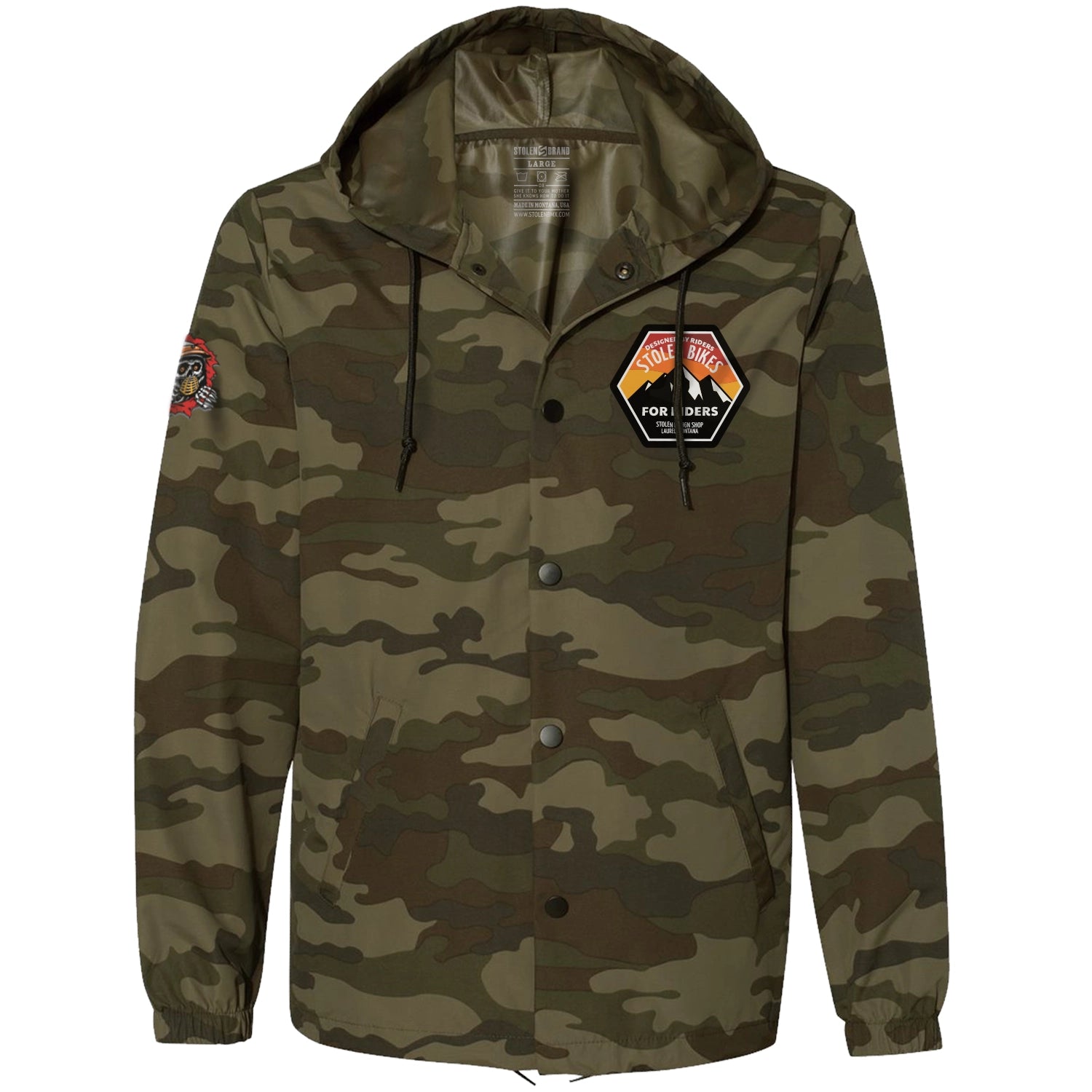 DESIGN SHOP HOODED WIND BREAKER, CAMOUFLAGE
